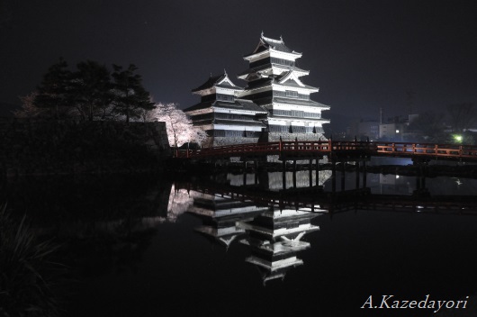 北東方向からの松本城