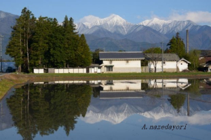 安曇野の水鏡